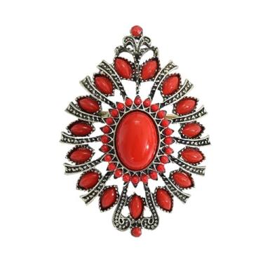Imagem de WCRAZYE Broche de faroeste, turquesa de cristal multicolorido, broche de lapela grande de liga de aço para mulheres e homens, acessórios de vestido de vaqueira, Large, Liga de aço, Cristal