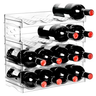 Imagem de BoxedHome Organizador de garrafa de água de plástico e suporte de armazenamento de rack de vinho para armário interno, bancada de cozinha, tampo de mesa, despensa, bares, armários, geladeira