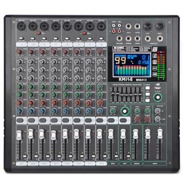 Imagem de Kmise Mixer De Áudio 8 Canais Com Mp3 Player, 99 Dsp, Dj Digital E Efeitos, Saída Equalização 7 Bandas, Fonte Alimentação Fantasma 48 V, Gravação Usb Bt Para Streaming Karaokê, Palco Festa