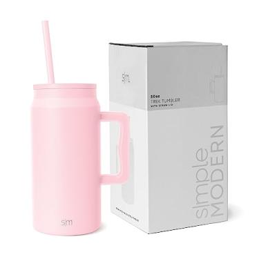Imagem de Simple Modern 50 oz Mug Tumbler with Handle and Straw Lid | Reusable Insulated Stainless Steel Large Travel Jug Water Bottle | Gifts for Women Men Him Her | Trek Collection | 50oz | Blush