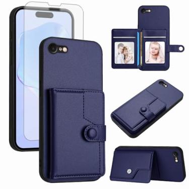 Imagem de Asuwish Capa de telefone para iPhone 7/8/SE 2020/2022 capa carteira com protetor de tela RFID compartimento para cartão com suporte para celular iPhone7 iPhone8 7s 8s i SE2020 SE2022 2/2nd/3/3ª