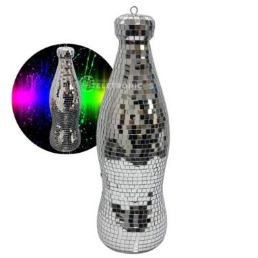 Imagem de Garrafa Espelhada 50cm com Reflexo Ilustrativo para Palco, Bar e Anive