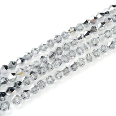 Imagem de 10 fios de cristal bicone facetado tcheco 8 mm contas soltas prata sombra (360-380 peças) para fabricação de joias CCB832