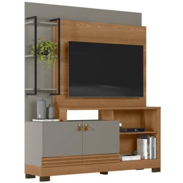 Imagem de Estante Painel Para TV 50 Pol 160cm River L05 Amêndoa Titânio - Lyam D