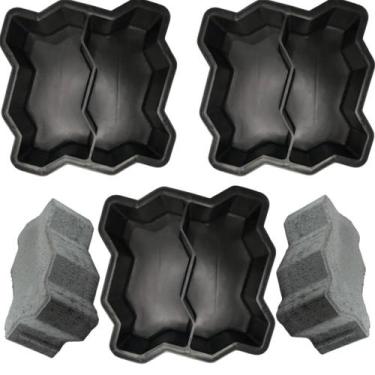 Imagem de 3un Molde Forma 24x10x8 Tijolo Grande Resistente Base p Fabricar Bloqu