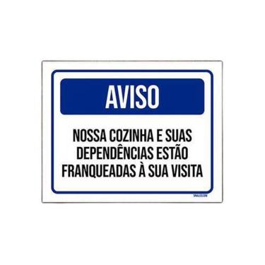 Imagem de Placa Sinalização - Aviso Nossa Cozinha Dependências 36X46