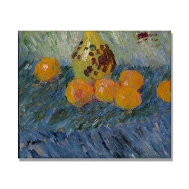 Imagem de Pôster de arte expressionista (Still Life with Oranges) por Alexej von Jawlensky. Pinturas a óleo famosas. Decoração de parede de sala de estar ou escritório. Tela de 80 x 96 cm - 31,4 x 37,8 pol