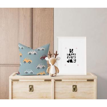 Imagem de Almofada com enchimento Infantil Carrinhos Colorido Azul - Core Decore