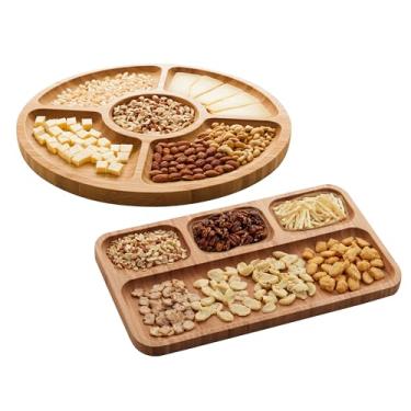 Imagem de LYOR - Conjunto 2 Petisqueiras de Bambu - Sustentavel e Durabilidade - Ideal para Servir Aperitivos e Sobremesas