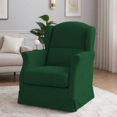 Imagem de Poltrona Serena Amamentação Balanço e Puff Verde