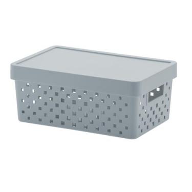 Imagem de Organizador de Armário Com Tampa 29x19x12Cm Quadratta Cinza - Paramoun