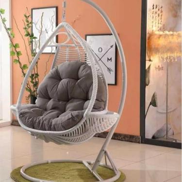 Imagem de Almofada de cadeira balanço para cadeira balanço de rato de pátio de jardim, almofada de cadeira de rede em forma de ovo para decoração de móveis de interior / exterior, B