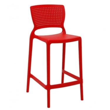 Imagem de Cadeira Tramontina Safira Alta Residência Em Fibra De Vidro Vermelho