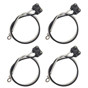 Imagem de 4 peças 2 pinos reboque luz pigtail arnês 21,6 cm, ângulo reto PL-10 plugue 20AWG fio de cobre, marcador lateral de 2 fios/conector de luz de folga para luzes LED de 5 cm e 6,3 cm, caminhão trailer