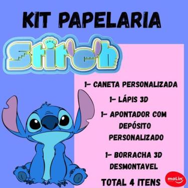 Imagem de Kit Papelaria Do Stitch Com 4 Unidades Personalizados - Molin