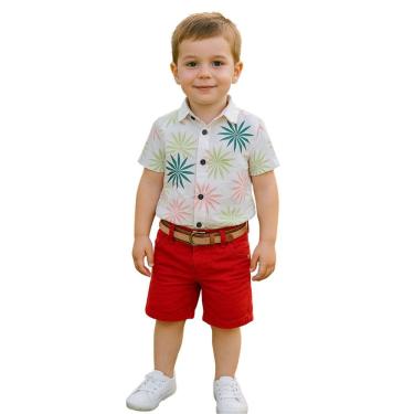 Imagem de Conjunto Infantil Tropical Camisa e Bermuda Menino Festa