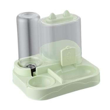 Imagem de Generic Alimentador automático para animais de estimação 2 em 1, suprimentos para alimentação de gatos, tigela para cachorro, tigela removível para comida de, Verde