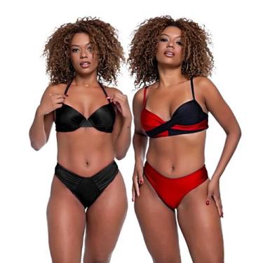 Imagem de Kit Biquínis Feminino Com Bojo Levanta Busto Asa Delta - HYPE MODAS, K