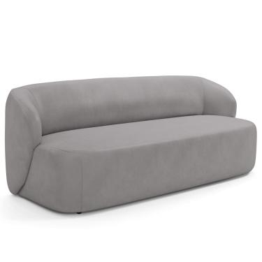 Imagem de Sofá 2 Lugares Orgânico Para Sala de Estar Living 170cm Heidy F04 Veludo Cinza - Lyam Decor