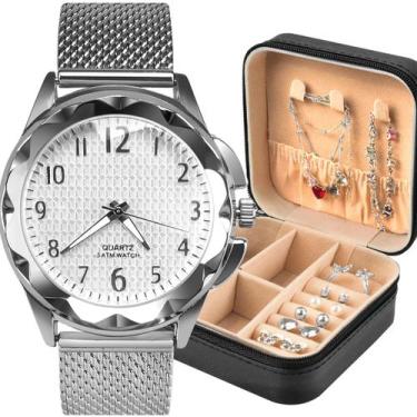 Imagem de relogio feminino prova dagua colar ou pulseira porta joia original cas