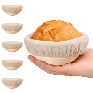 Imagem de Conjunto de cestos à prova de pão Banneton, 6 Kikcoin, 13 cm de massa 