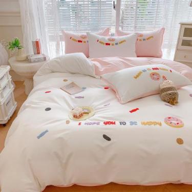 Imagem de Capa de edredon MorroMorn Cotton 3D Bordado Queen Size Branca