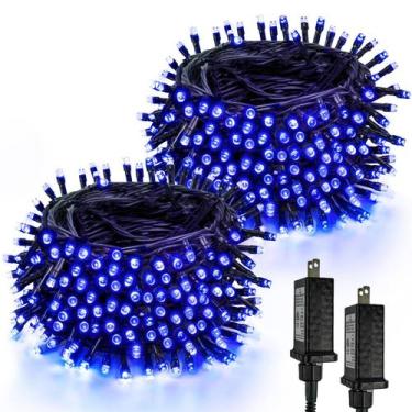 Imagem de Luzes de Natal SANJICHA 200 LED Blue 20m, pacote com 2