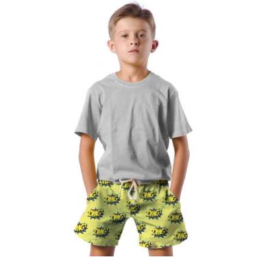 Imagem de Shorts Infantil Bermuda Calção Praia Verão Omg Omg Omg 70 - SMOKE, 4