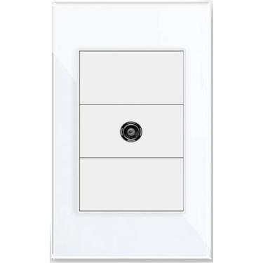 Imagem de Espelho de Tomada Módulo/Saída de Antena 4X2 Vidro Temperado - AUTOMAÇ