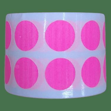 Imagem de Etiqueta Adesiva Bolinha Colorida Pink Fluorescente 15Mm