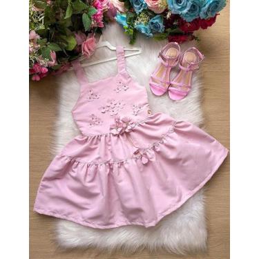 Imagem de Vestido Blogueirinha Cecilia Rosa Bebê - Confeccionado em Poliéster, P