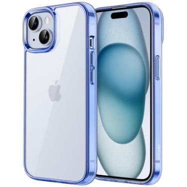 Imagem de JETech Capa para iPhone 15 6,1 Polegadas, Case Protetora de Telefone à Prova de Choque Não-Amarelecimento, Capinha Parte Traseira Transparente Anti-Riscos (Azul Escuro)