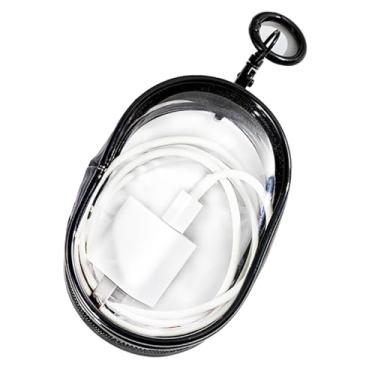 Imagem de Bolsa de armazenamento de PVC para organizar cabos de dados, carregadores, fone de ouvido, chaves, troco, chips de câmera, bolsa transparente para exibição de figuras com chaveiro, caixa de
