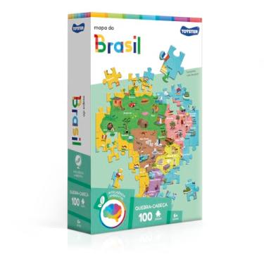 Imagem de Toyster - Mapa do Brasil - Quebra-Cabeça 100 Peças - 6 Anos - Inteligência Ambiental