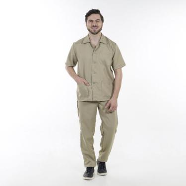 Imagem de Conjunto Masculino em Tecido Oxford para Serviços Gerais Jaleco Aberto