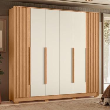 Imagem de Guarda Roupa Casal Porta Com 2 Porta Ripada e 4 Lisa, Moveis Para Quar