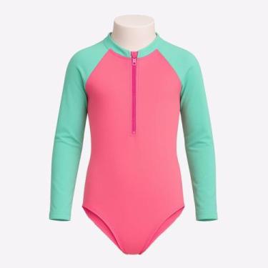 Imagem de Maiô Zíper Manga Longa Proteção Solar Uv Menina Infantil - Fofotinhos,