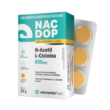 Imagem de NacDop - 12 Pastilhas Mel Gengibre e Limão - ElementoPuro-Masculino