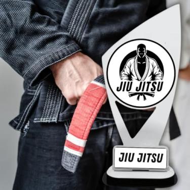 Imagem de Troféu Para Jiu Jitsu Em Acrílico Para Premiação Luta de artes marciais Kit 3 Peças