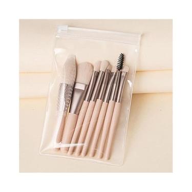 Imagem de Conjunto de pincéis de maquiagem para viagem, kit de ferramentas de mini pincéis de maquiagem com bolsa de armazenamento para destaque, blush, sombra, pó
