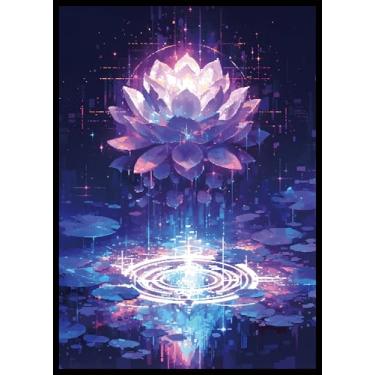 Imagem de MTG Card Sleeves - Pixel Lotus - Ultra Clear Front & Matte Finish Back, 100 Count Standard Size Matte Art Sleeve for Magic The Gathering
