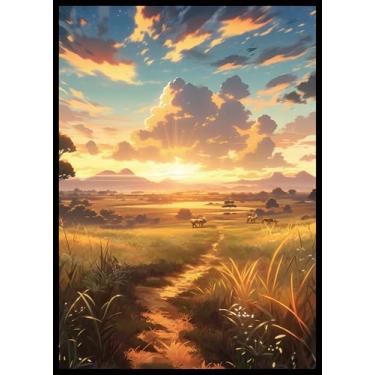 Imagem de MTG Card Sleeves - Savannah(Green White) - Fantasy Dual Lands Series - Ultra Clear Front & Matte Finish Back, 100 Count Standard Size TCG Art Sleeves for Magic The Gathering