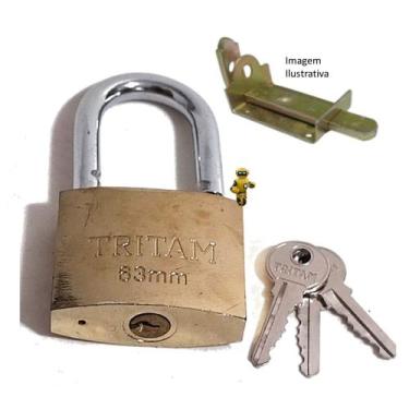 Imagem de Cadeado grande 63mm Tritan antifurto 63mm portão corrente fazenda segu