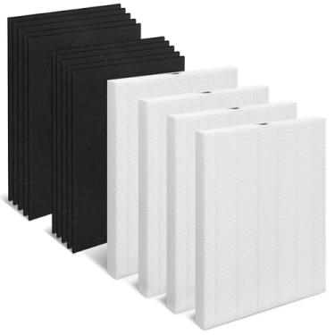 Imagem de Pacote com 4 + 12 filtros de substituição HEPA verdadeiros compatíveis com filtros AeraMax 300 da Fellowes para purificador de ar AeraMax 290/300/DX95, peça nº 9287201 AP-300PH HF-300, 4 Aera-Max 300