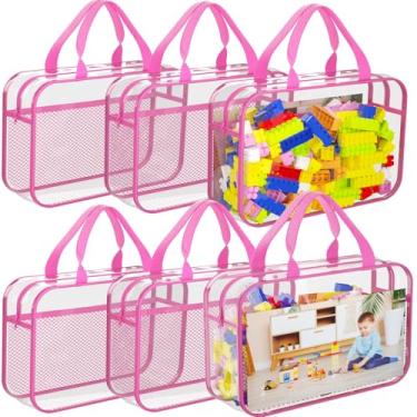 Imagem de Large Toy Storage Bags, Reusable Clear PVC Board Game Storage, Toy Organizers and Storage Bags with Zipper for Building Blocks, Puzzle and Handmade Accessories, Clear Toiletry Bag