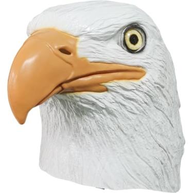 Imagem de Xanmmdylum Máscara de látex de águia animal cosplay pássaro máscara com capuz de látex, acessório para fantasia de cosplay de Halloween, adulto
