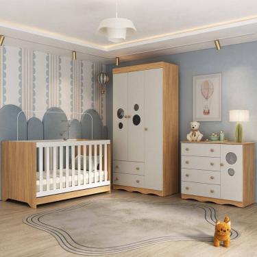 Imagem de Quarto de Bebê Completo com Berço Americano 3 em 1 Sonho Multimóveis MP4623