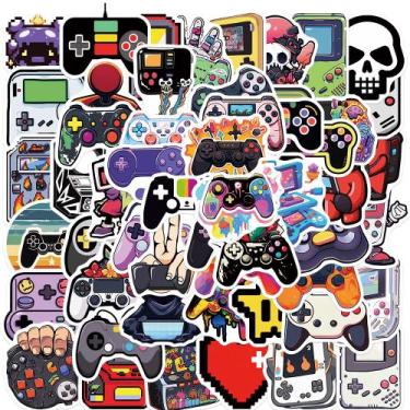 Imagem de Pacote de adesivos: jogo retrô, 57 unidades, Cartoon Gamer Controller 