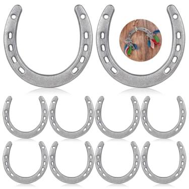 Imagem de 10 Ferraduras de ferro fundido para artesanato e decoração, lembrancinhas de festa com tema de cavalo da sorte