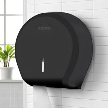 Imagem de Nobre Dispenser para Papel Higiênico Rolão, Preto, Montagem em Parede, Capacidade 300/500m, New Classic